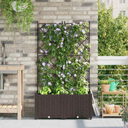 Havekrukke med trellis 2 pcs Brun 80 x 40 x 143 cm PP