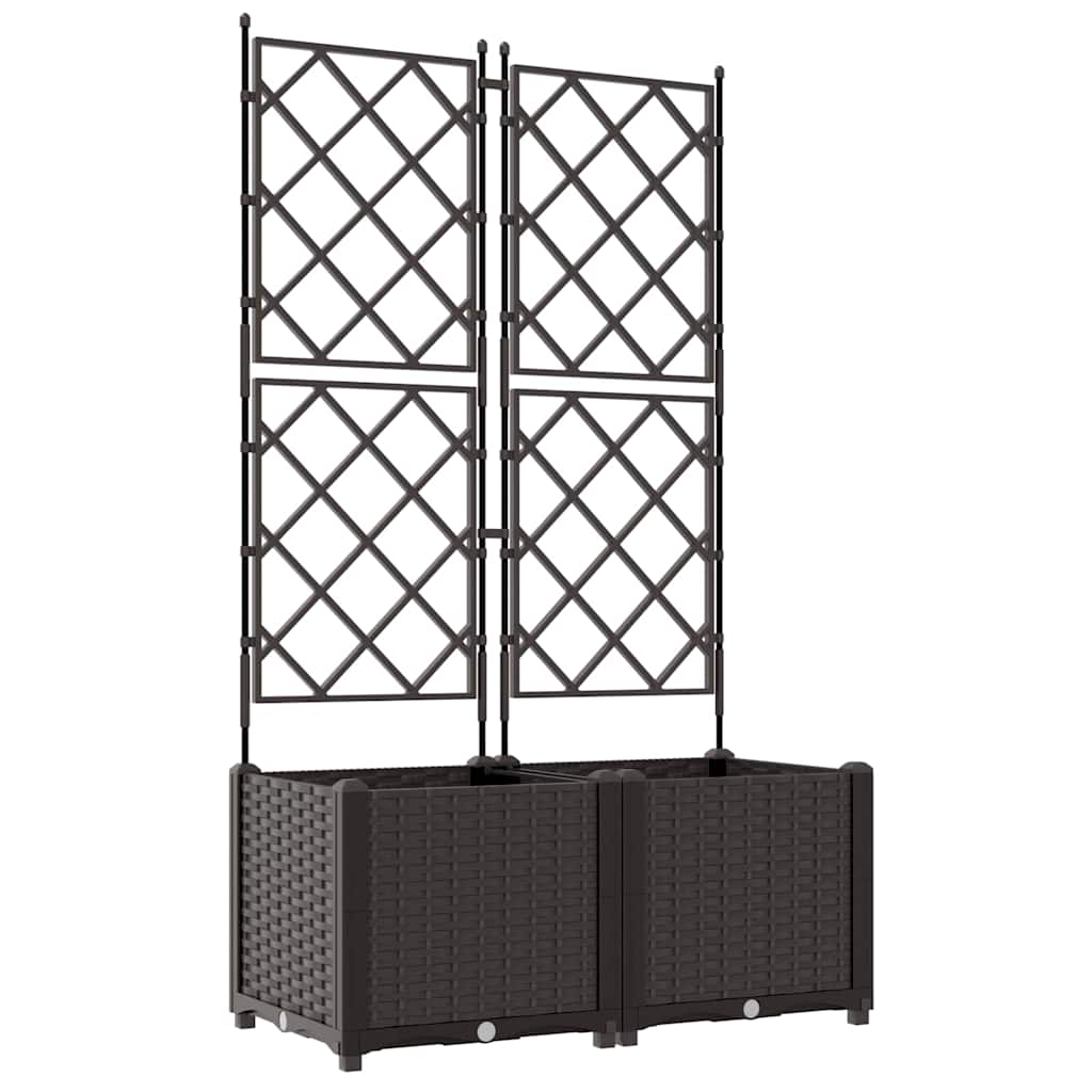 Havekrukke med trellis 2 pcs Brun 80 x 40 x 143 cm PP