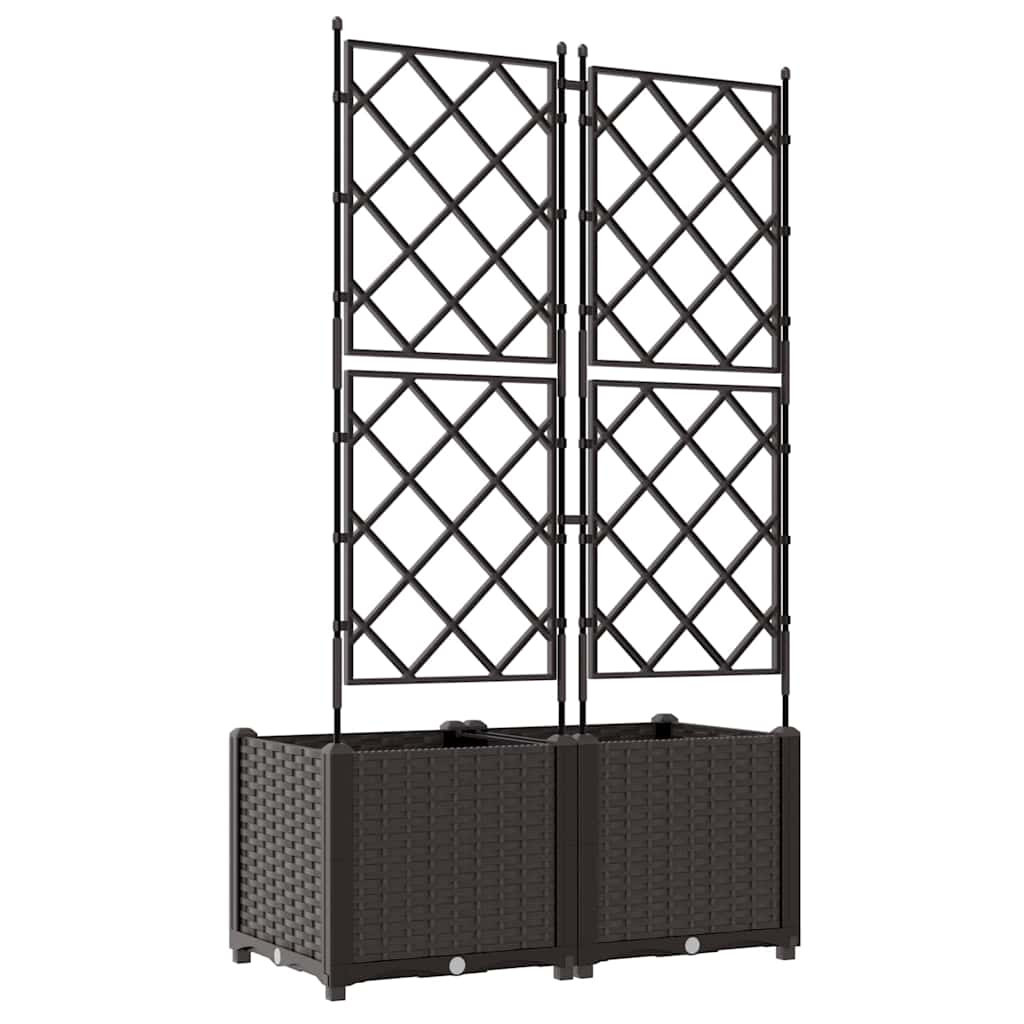 Havekrukke med trellis 2 pcs Brun 80 x 40 x 143 cm PP
