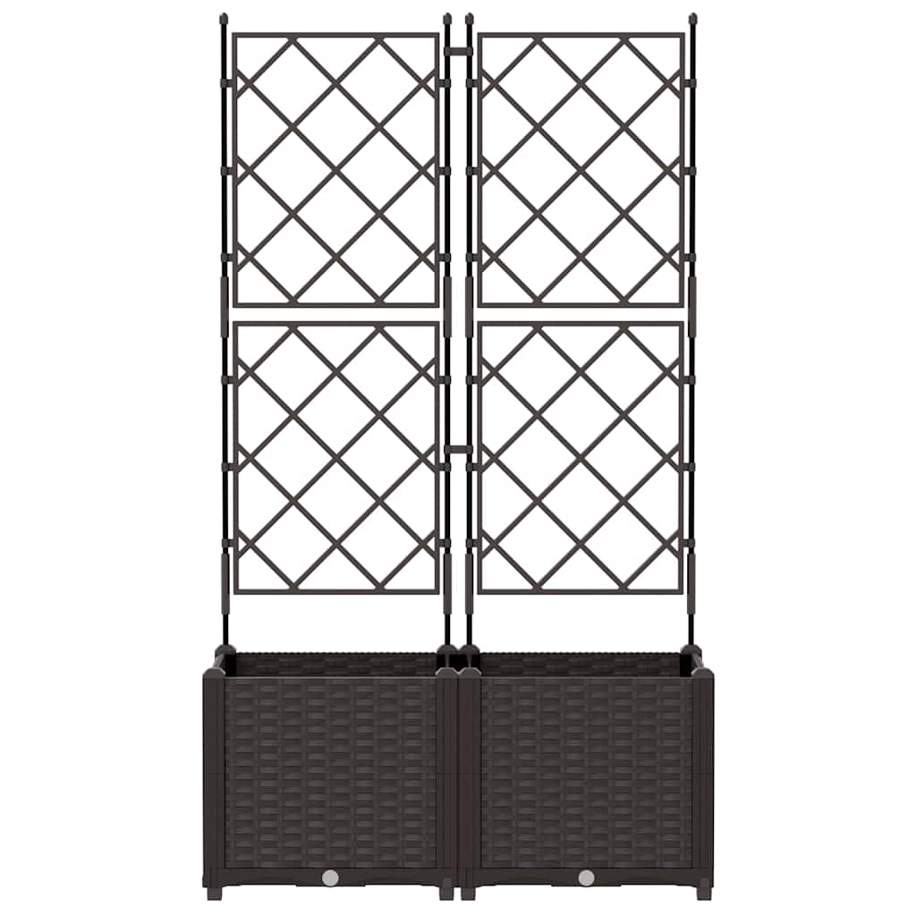 Havekrukke med trellis 2 pcs Brun 80 x 40 x 143 cm PP