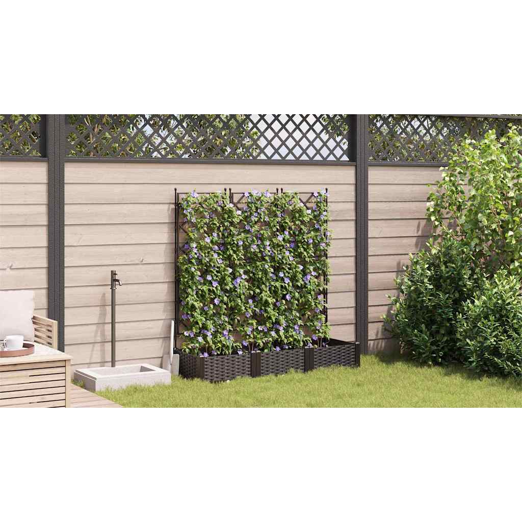 Havekrukke med trellis 3 pcs Brun 120 x 40 x 125.5 cm PP