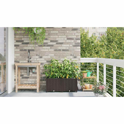 Have Blomsterkrukke 2 stk. Brun 80 x 40 x 37,5 cm PP