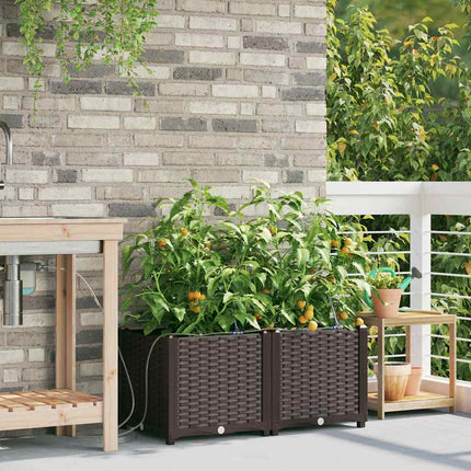 Have Blomsterkrukke 2 stk. Brun 80 x 40 x 37,5 cm PP