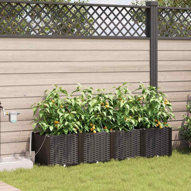 Have Blomsterkrukke 4 stk. Brun 160 x 40 x 37,5 cm PP