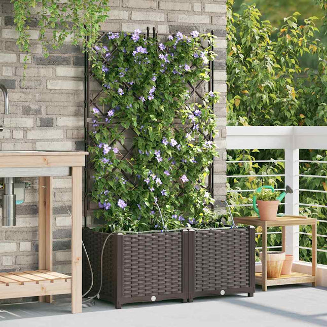 Have Blomsterkrukke 2 stk. Brun 80 x 40 x 142 cm PP