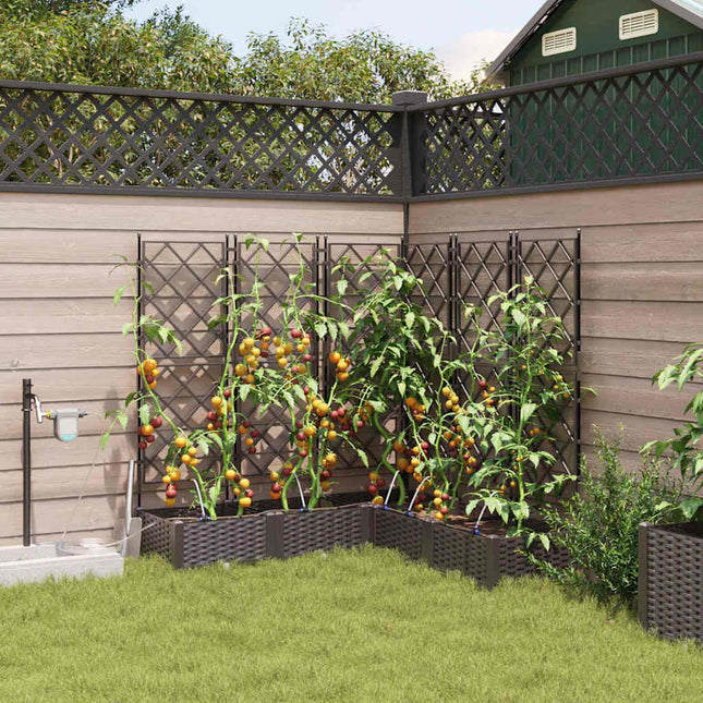 Have Blomsterkrukke 5 stk. Brun 120 x 120 x 126 cm PP