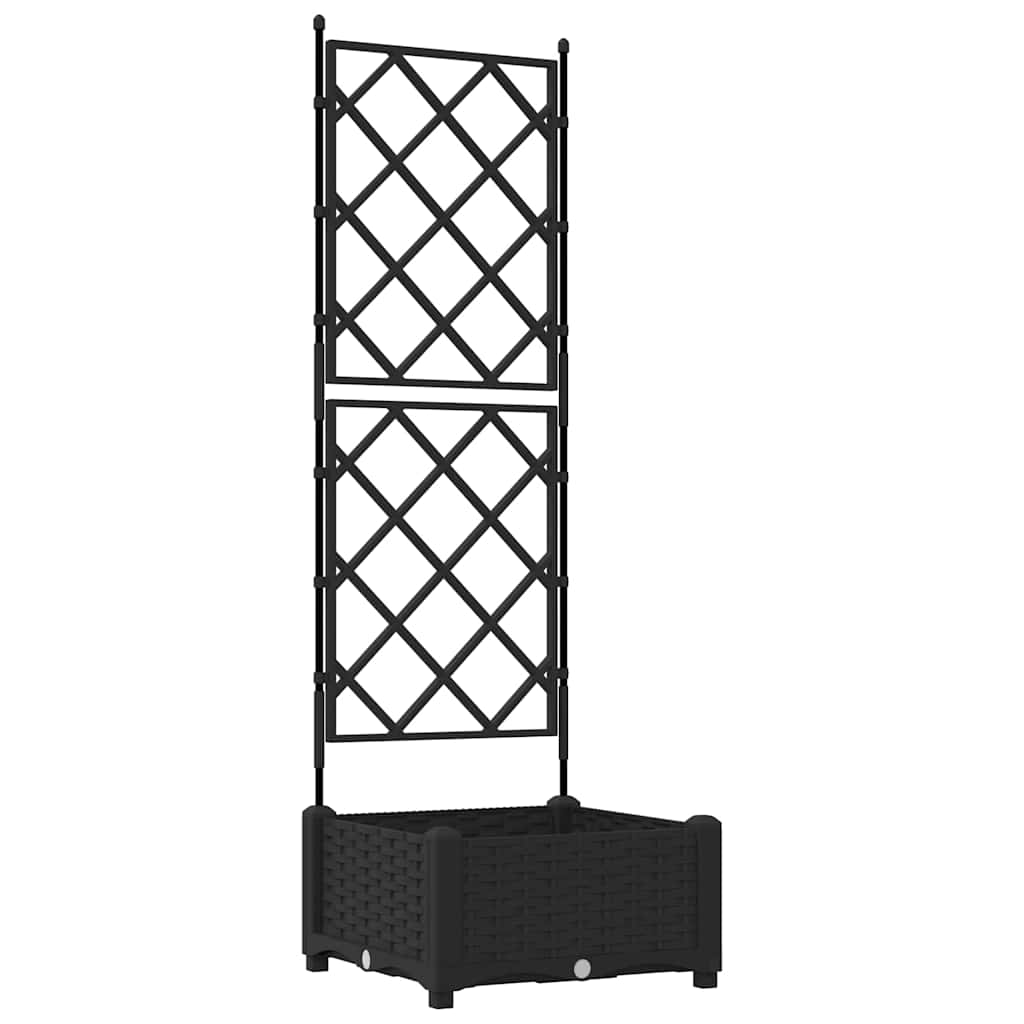 Havekrukke med trellis Sort 40 x 40 x 125.5 cm PP