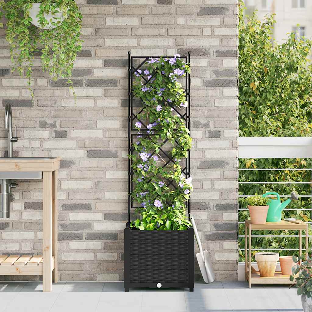 Havekrukke med trellis Sort 40 x 40 x 143 cm PP