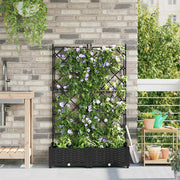 Havekrukke med trellis 2 pcs Sort 80 x 40 x 125.5 cm PP