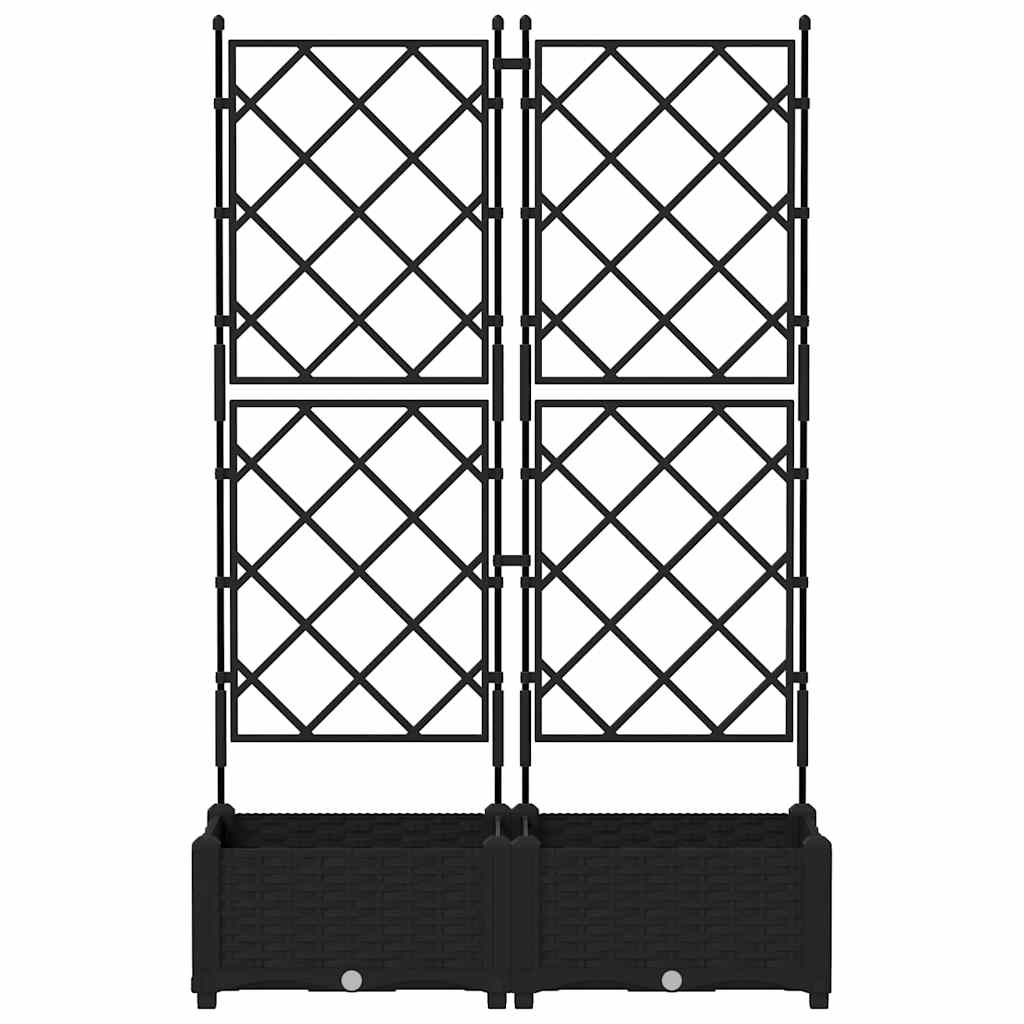 Havekrukke med trellis 2 pcs Sort 80 x 40 x 125.5 cm PP