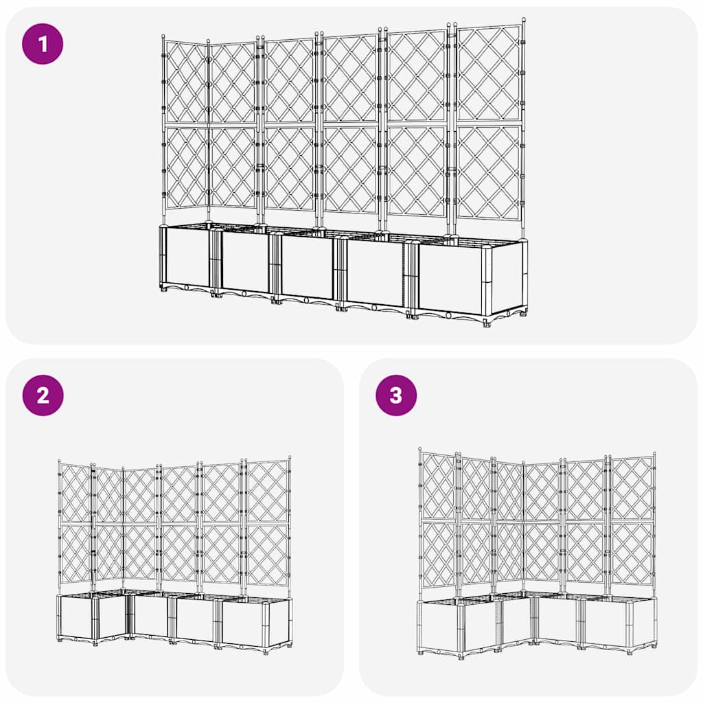 Have Blomsterkrukke 5 pcs Sort 120 x 120 x 143 cm Plastik