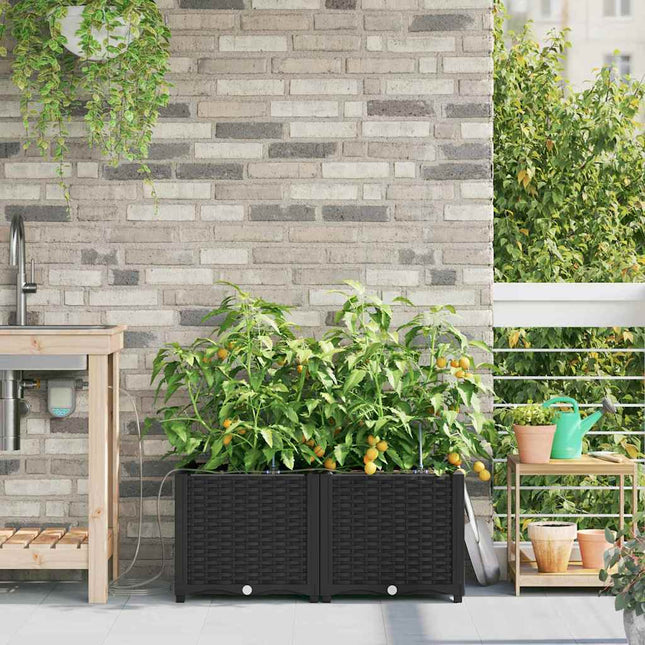 Have Blomsterkrukke 2 stk. Sort 80 x 40 x 37,5 cm PP