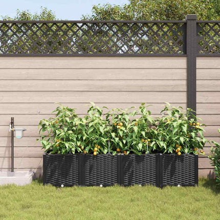 Have Blomsterkrukke 4 stk. Sort 160 x 40 x 37,5 cm PP