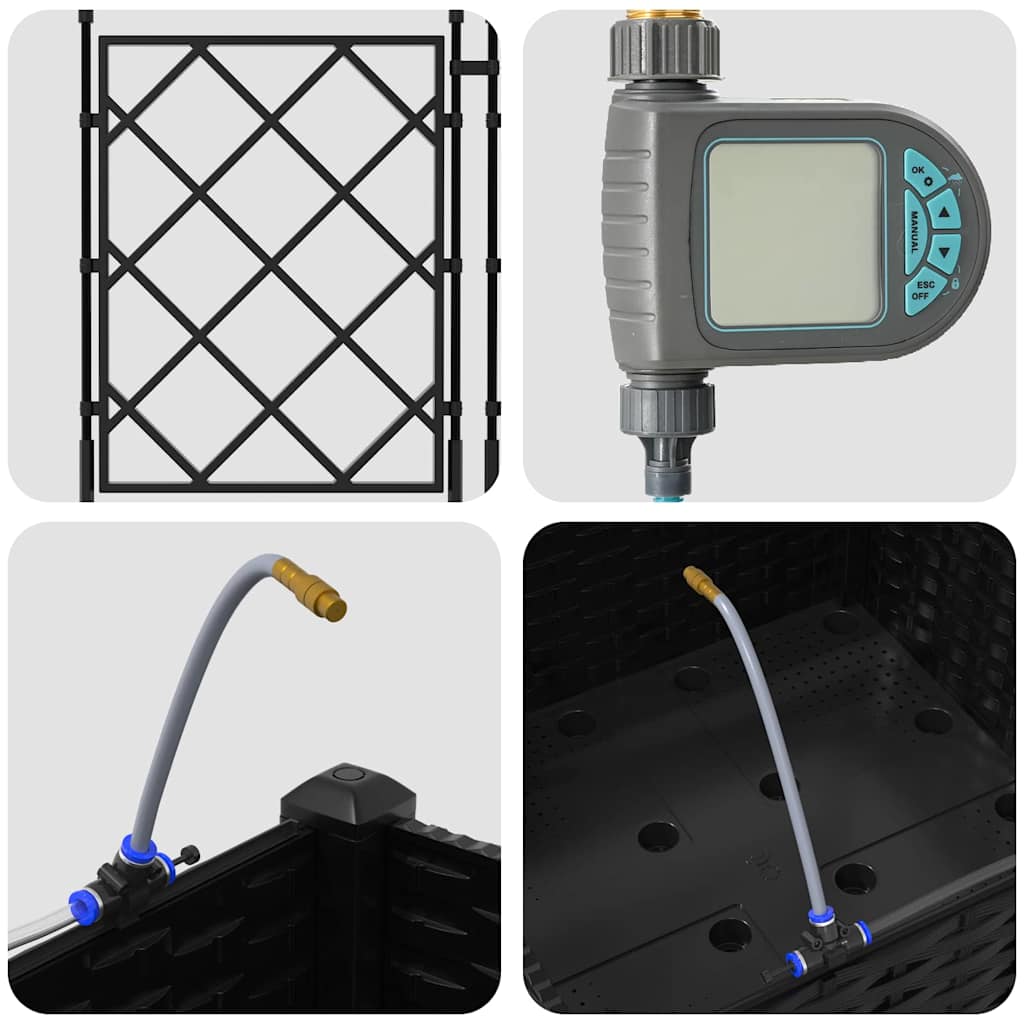 Havekrukker Sort 40 x 40 x 126 cm Stål