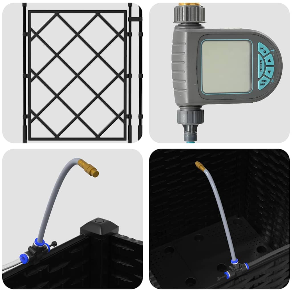 Havekrukker Sort 40 x 40 x 142 cm Stål