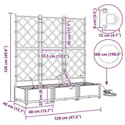 Have Blomsterkrukke 3 stk. Sort 120 x 40 x 126 cm PP