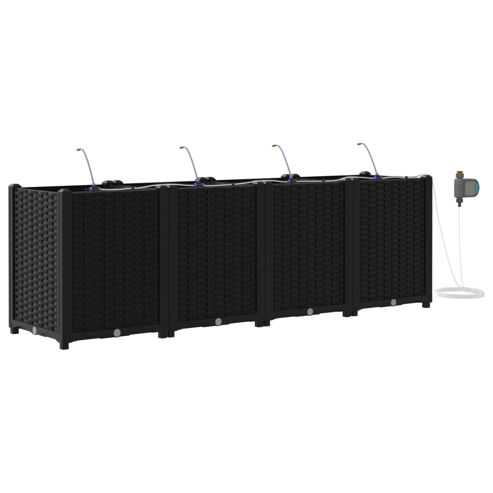 Have Blomsterkrukke 4 pcs Sort 160 x 40 x 53 cm Stål