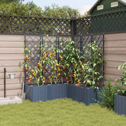 Havekrukke med trellis 2 pcs Grå 80 x 40 x 125.5 cm PP