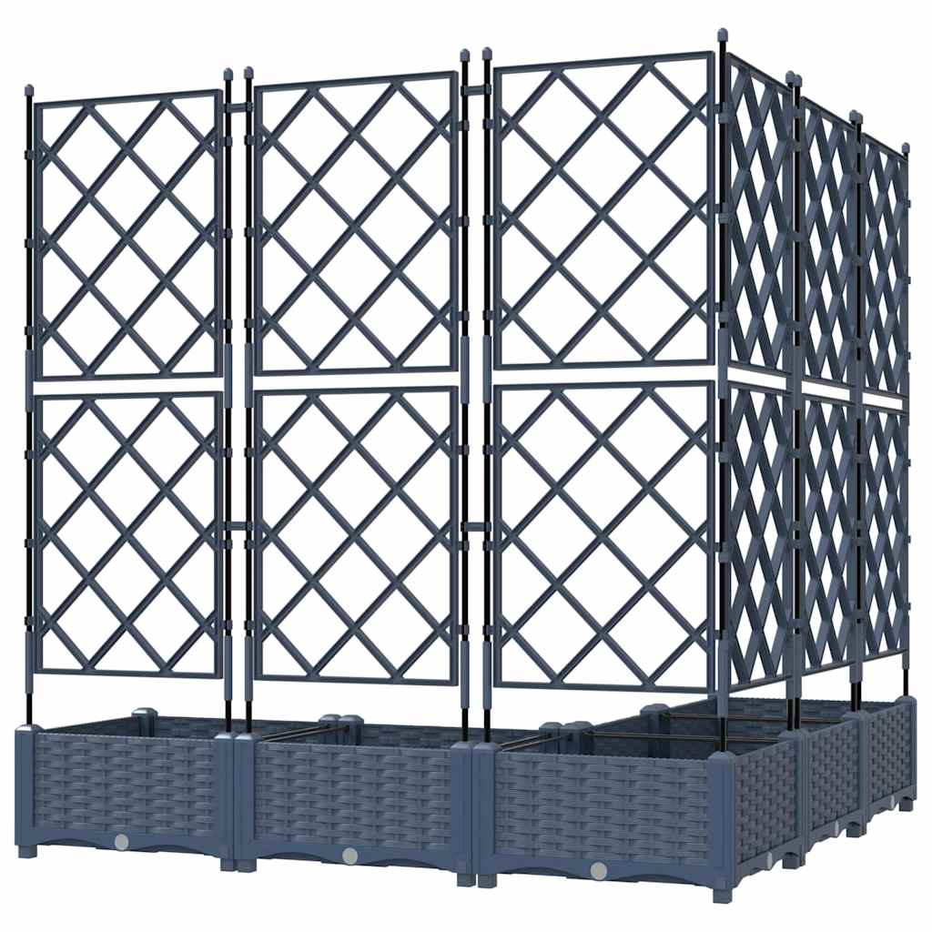 Havekrukke med trellis 5 pcs Grå 120 x 120 x 125.5 cm PP