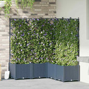 Havekrukke med trellis 5 pcs Grå 120 x 120 x 143 cm PP