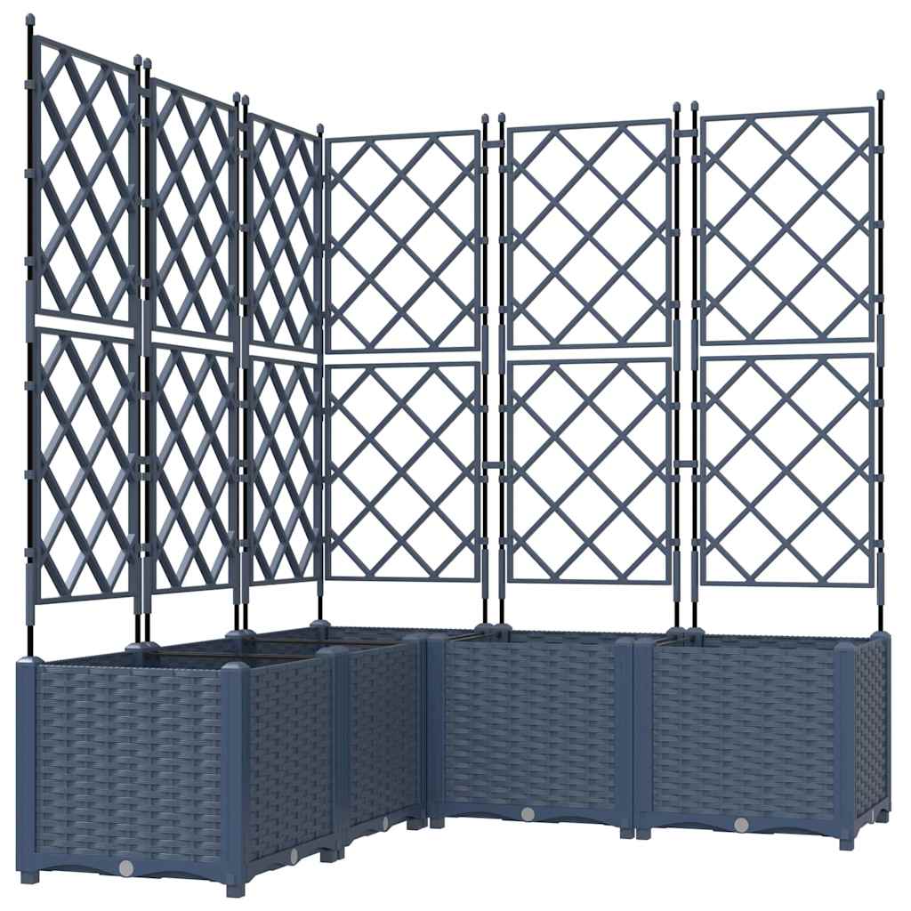 Havekrukke med trellis 5 pcs Grå 120 x 120 x 143 cm PP