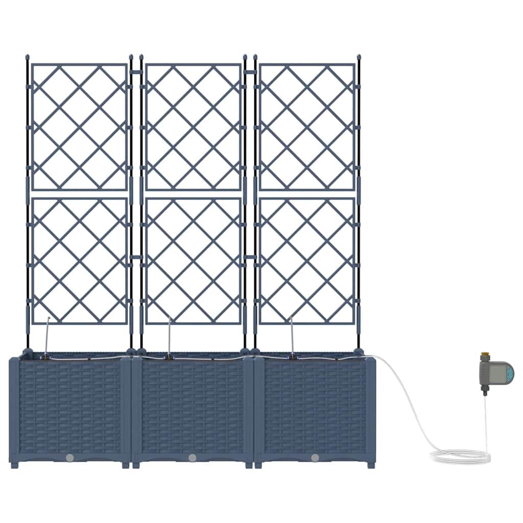 Havekrukke med trellis 5 pcs Grå 120 x 120 x 143 cm PP