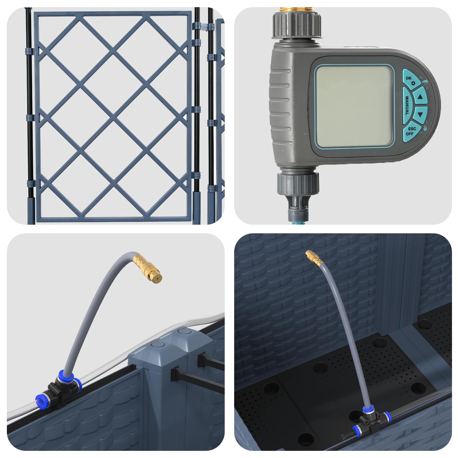 Have Blomsterkrukke Grå 120 x 120 x 142 cm Stål