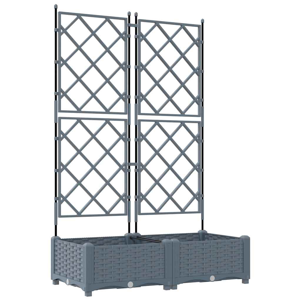 Havekrukke med trellis 2 pcs Lysegrå 80 x 40 x 125.5 cm PP