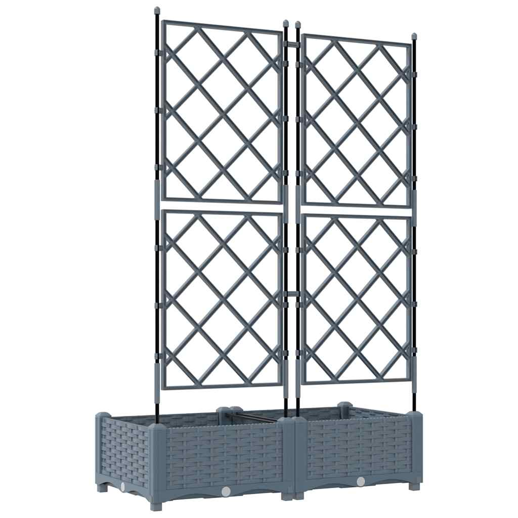 Havekrukke med trellis 2 pcs Lysegrå 80 x 40 x 125.5 cm PP