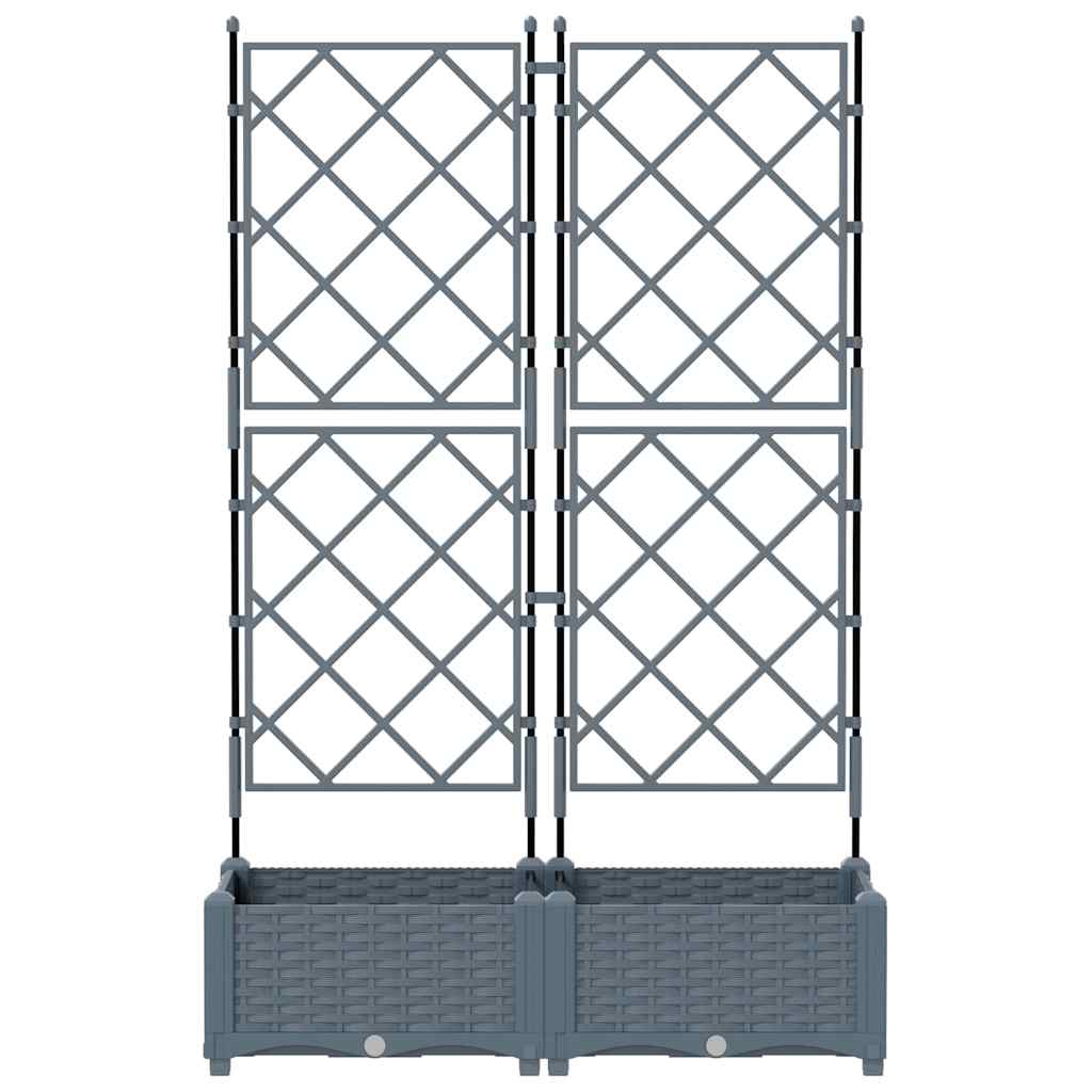 Havekrukke med trellis 2 pcs Lysegrå 80 x 40 x 125.5 cm PP