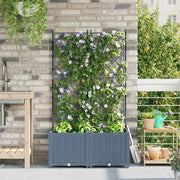Havekrukke med trellis 2 pcs Lysegrå 80 x 40 x 143 cm PP