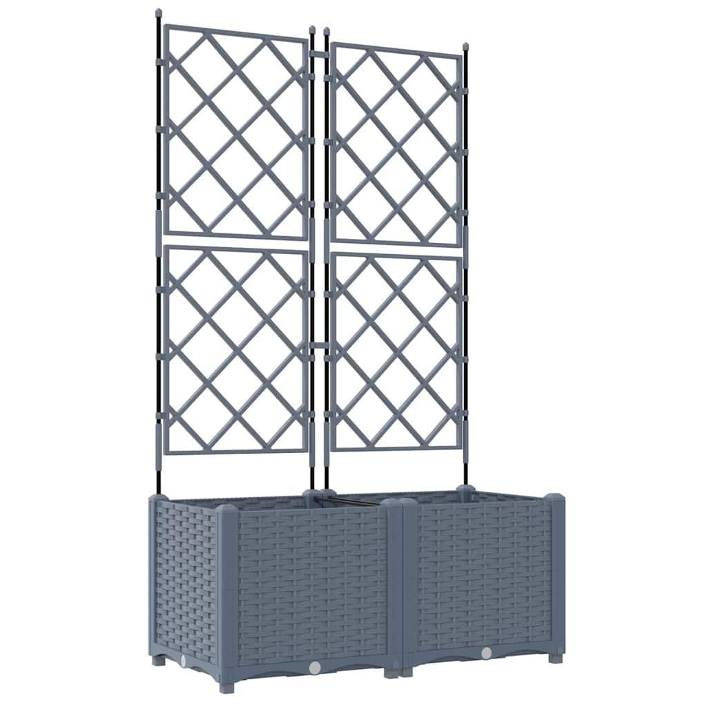 Havekrukke med trellis 2 pcs Lysegrå 80 x 40 x 143 cm PP