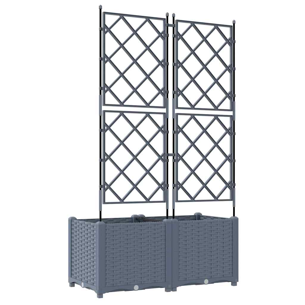 Havekrukke med trellis 2 pcs Lysegrå 80 x 40 x 143 cm PP