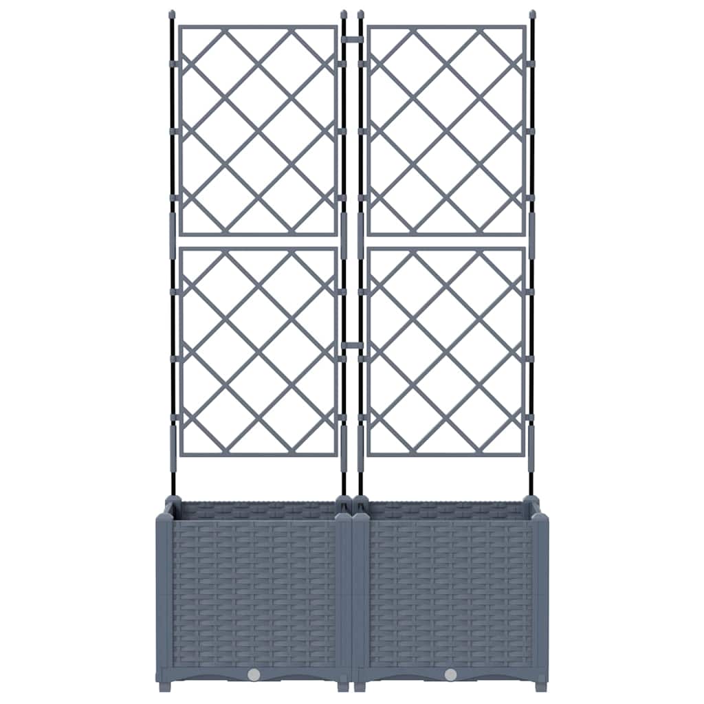 Havekrukke med trellis 2 pcs Lysegrå 80 x 40 x 143 cm PP