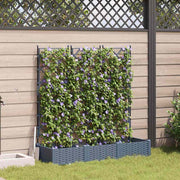 Havekrukke med trellis 3 pcs Lysegrå 120 x 40 x 125.5 cm PP
