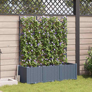 Havekrukke med trellis 3 pcs Lysegrå 120 x 40 x 143 cm PP