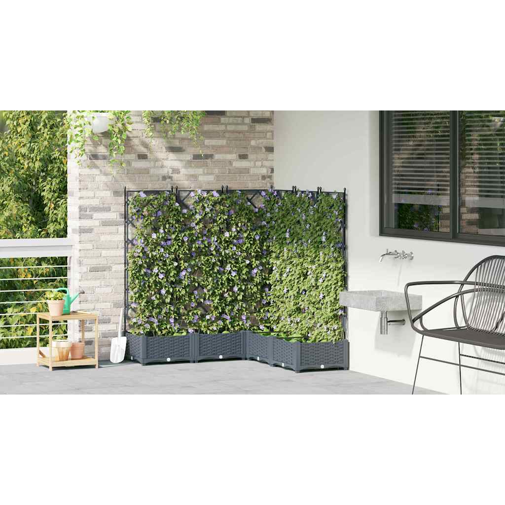 Havekrukke med trellis 5 pcs Lysegrå 120 x 120 x 125.5 cm PP