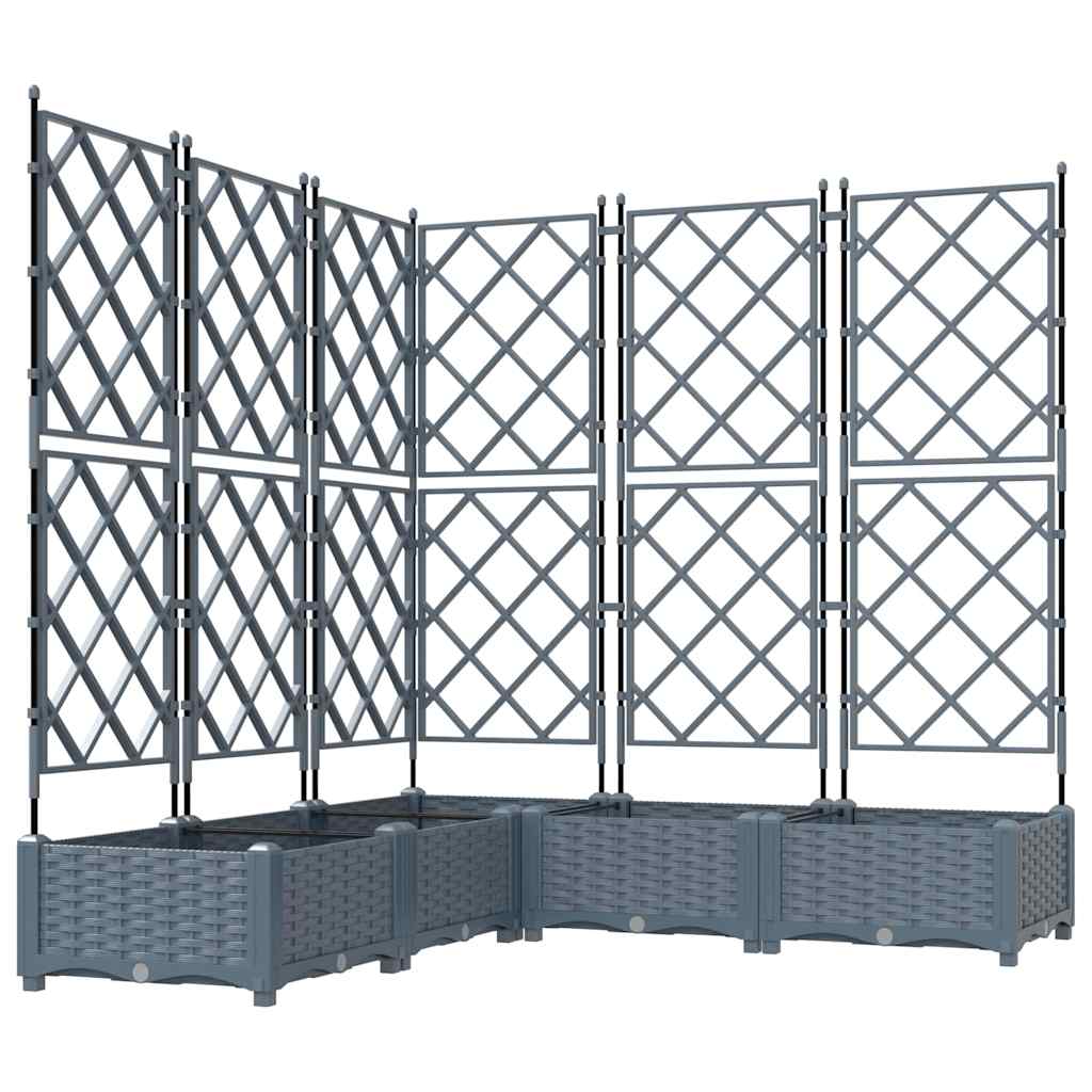 Havekrukke med trellis 5 pcs Lysegrå 120 x 120 x 125.5 cm PP