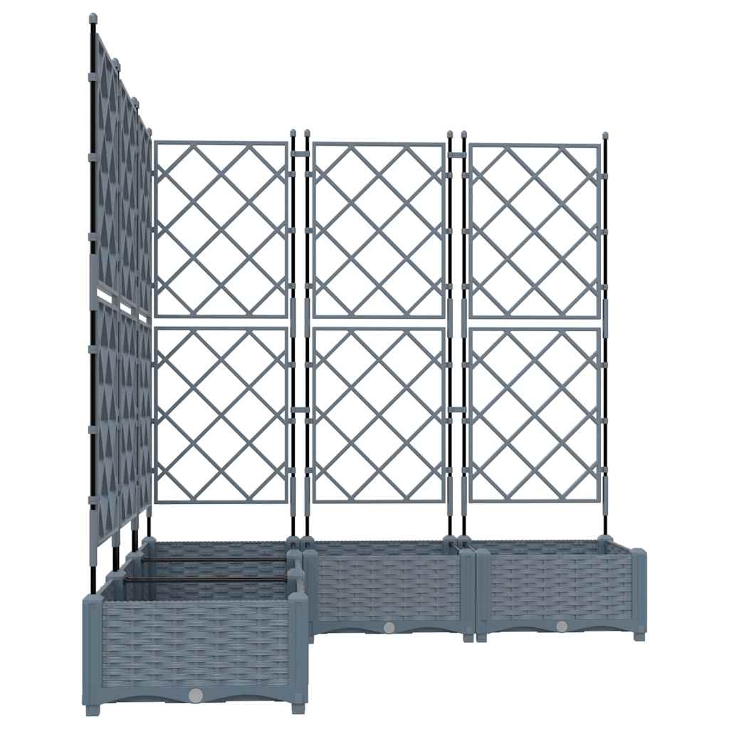 Havekrukke med trellis 5 pcs Lysegrå 120 x 120 x 125.5 cm PP