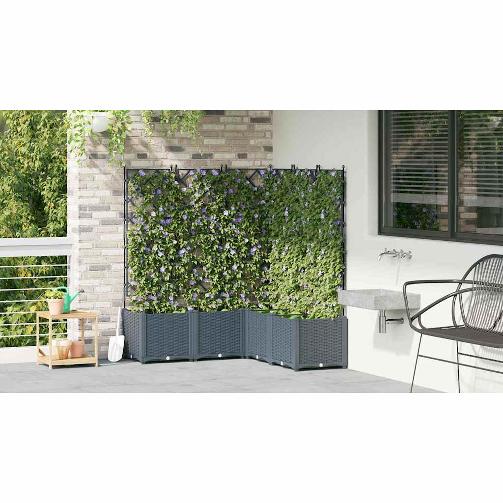 Havekrukke med trellis 5 pcs Lysegrå 120 x 120 x 143 cm PP