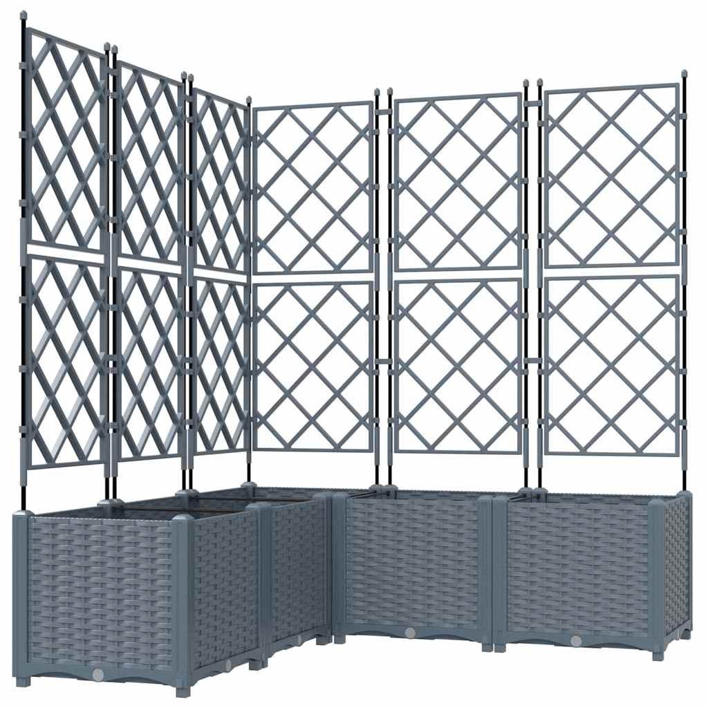 Havekrukke med trellis 5 pcs Lysegrå 120 x 120 x 143 cm PP