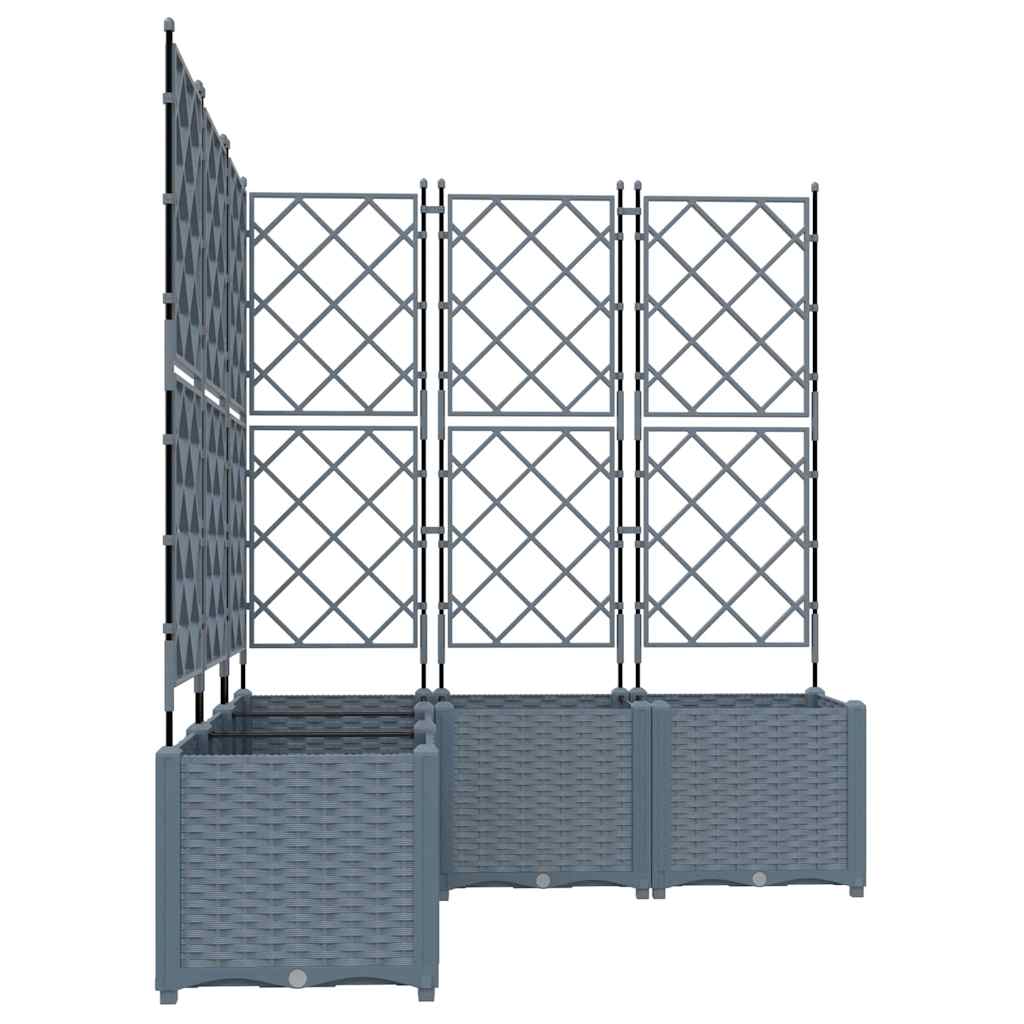 Havekrukke med trellis 5 pcs Lysegrå 120 x 120 x 143 cm PP