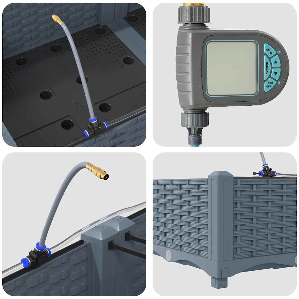 Havekrukker Lysegrå 160 x 40 x 22 cm Stål