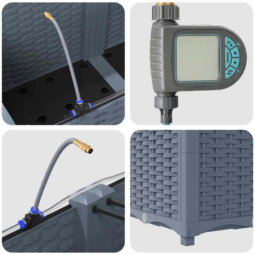 Havekrukker Lysegrå 160 x 40 x 37,5 cm Stål