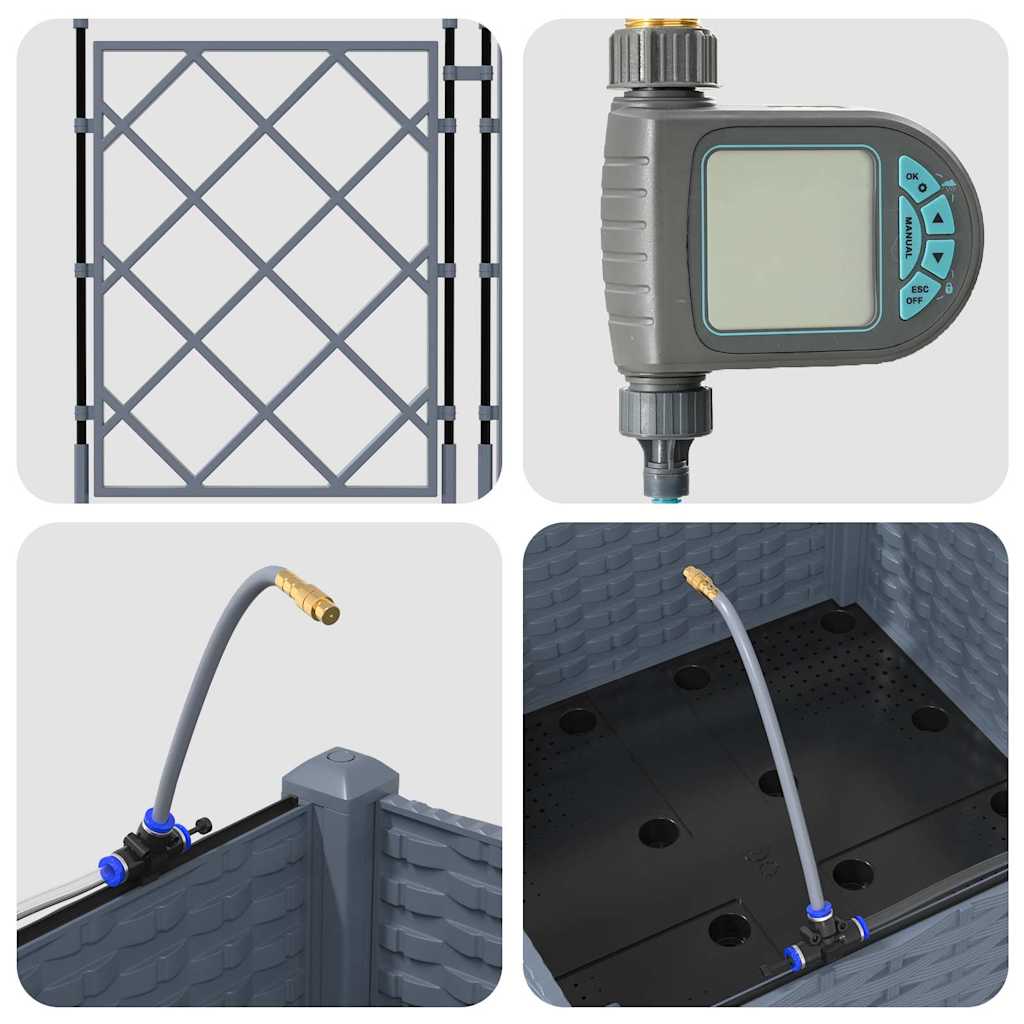 Havekrukker Lysegrå 40 x 40 x 126 cm Stål