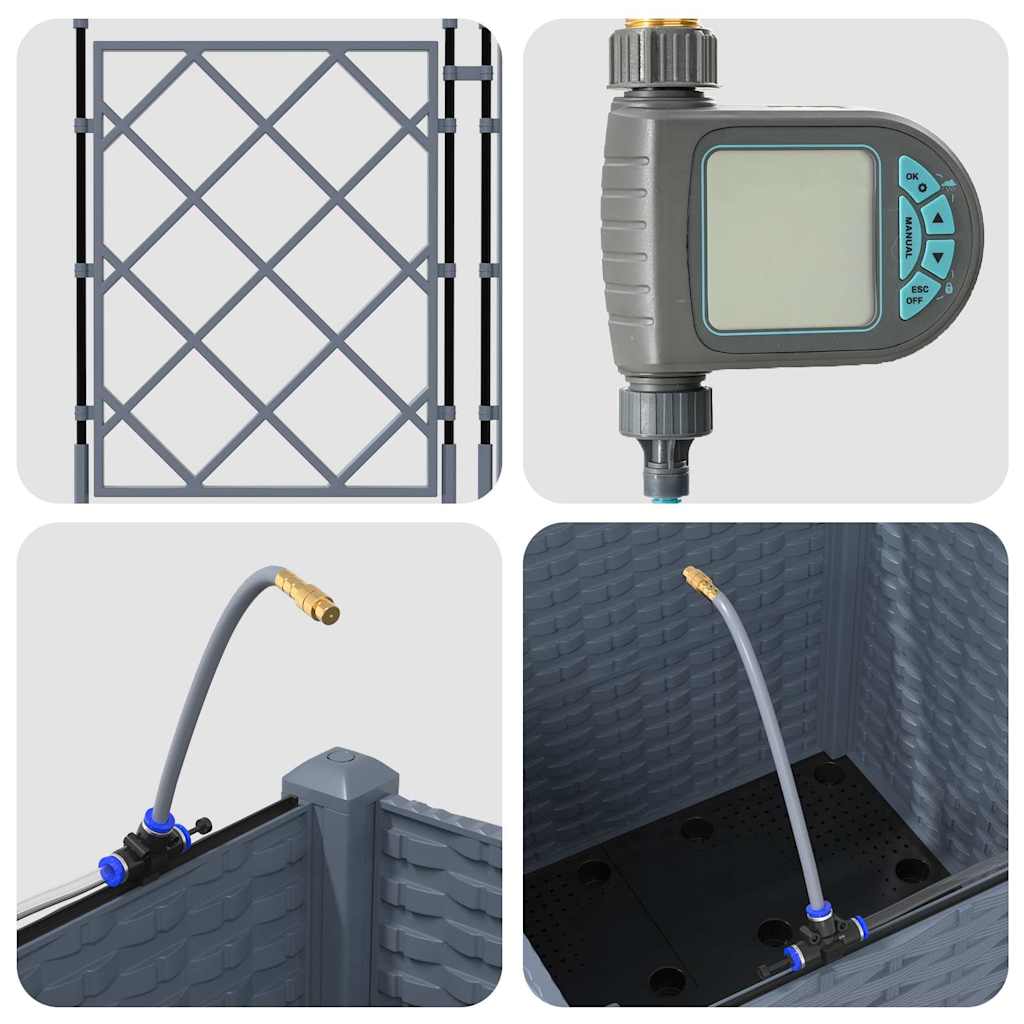 Havekrukker Lysegrå 40 x 40 x 142 cm Stål