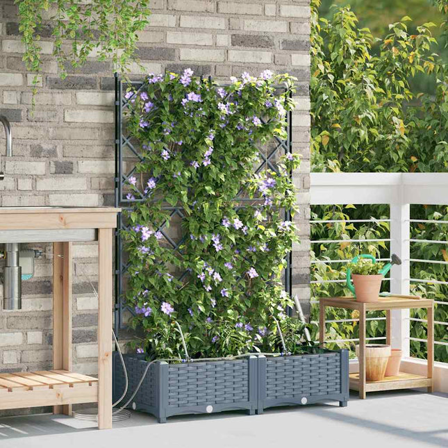 Have Blomsterkrukke 2 stk. Lysegrå 80 x 40 x 126 cm PP