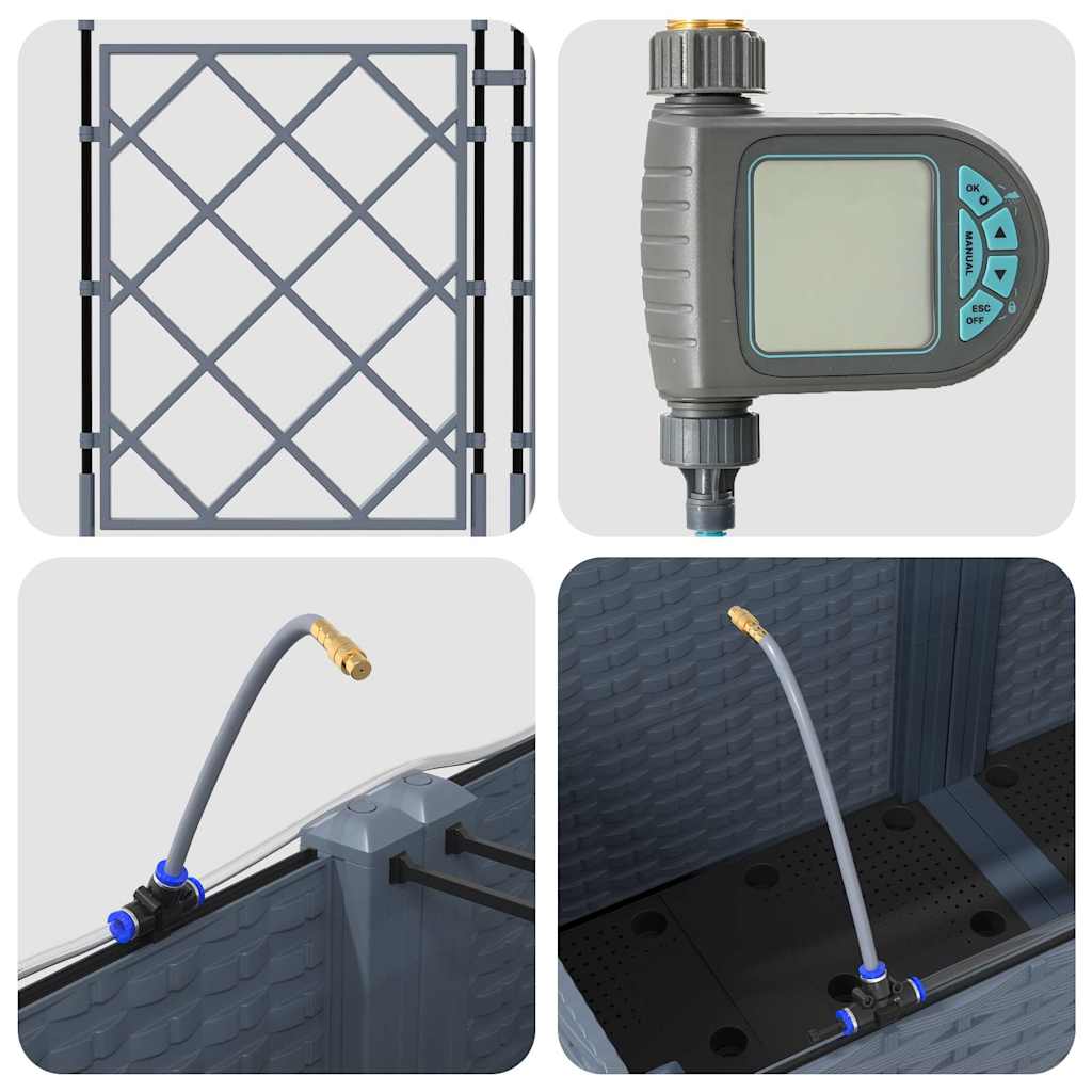 Havekrukker Lysegrå 120 x 40 x 142 cm Stål