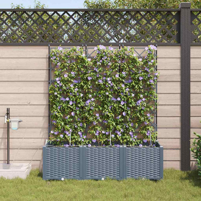 Have Blomsterkrukke 3 stk. Lysegrå 120 x 40 x 142 cm PP