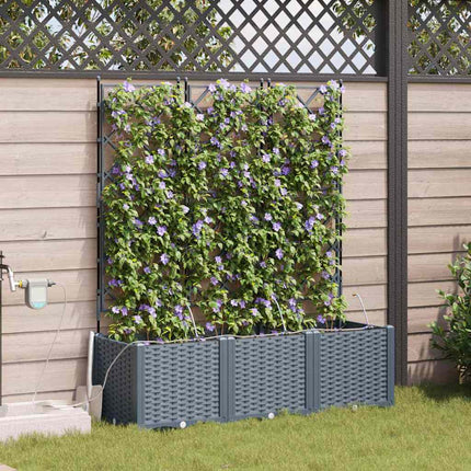 Have Blomsterkrukke 3 stk. Lysegrå 120 x 40 x 142 cm PP